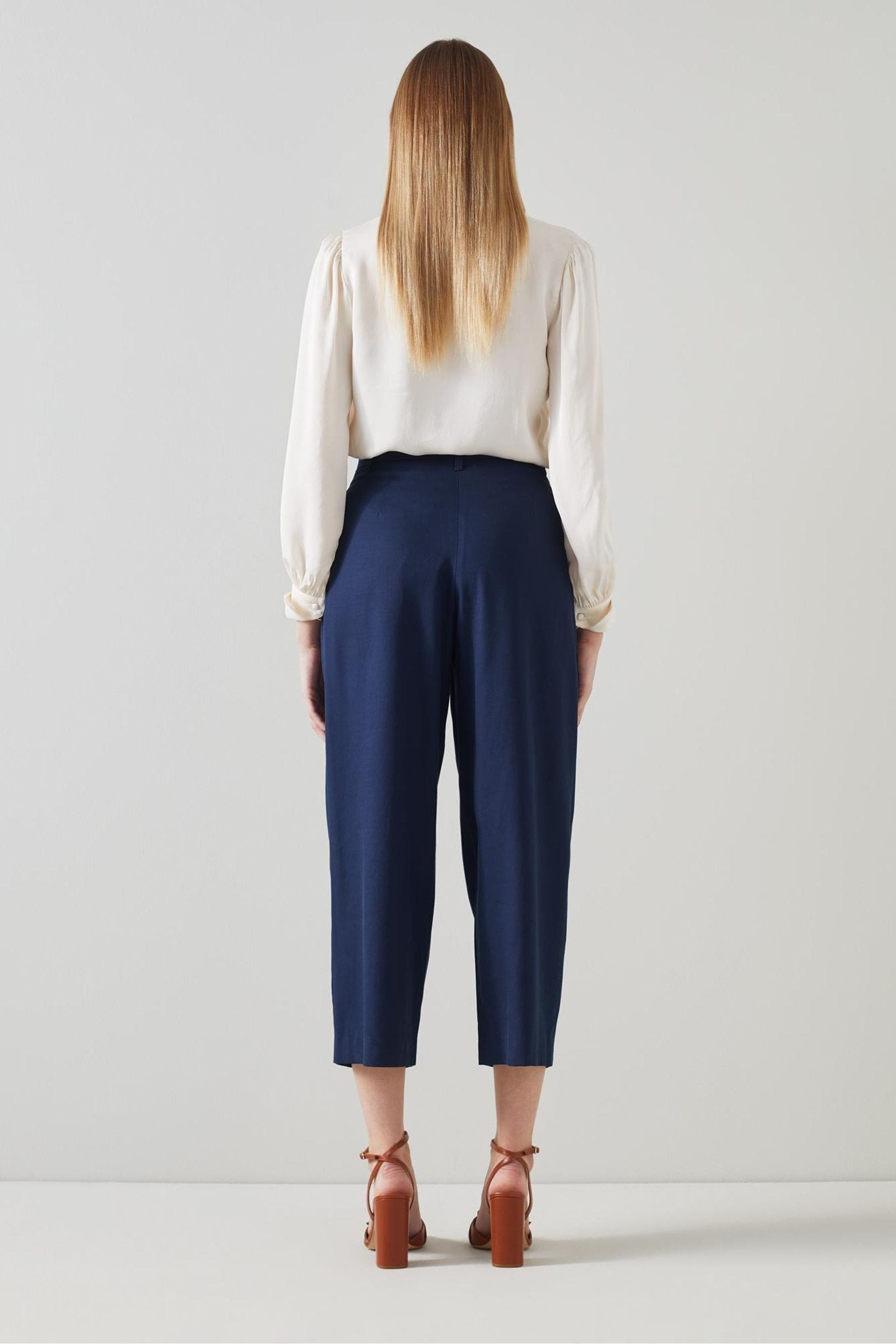 Next navy cropped trousers top