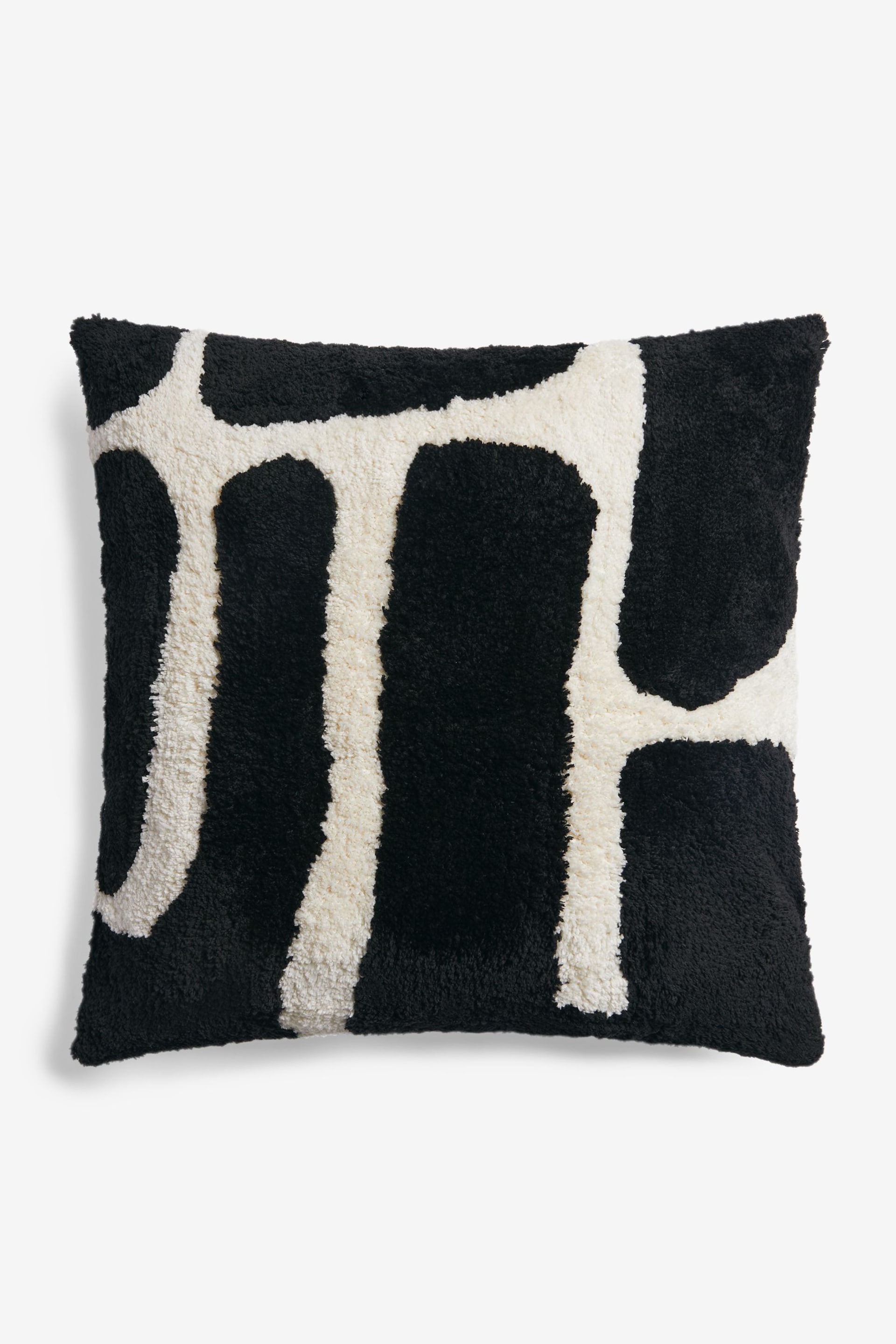 Monochrome 50 x 50cm Abstract Berber Cushion - Image 2 of 3