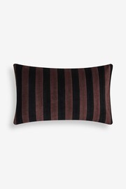 Brown Velvet Stripe 50 x 30cm Cushion - Image 2 of 5