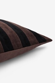 Brown Velvet Stripe 50 x 30cm Cushion - Image 5 of 5