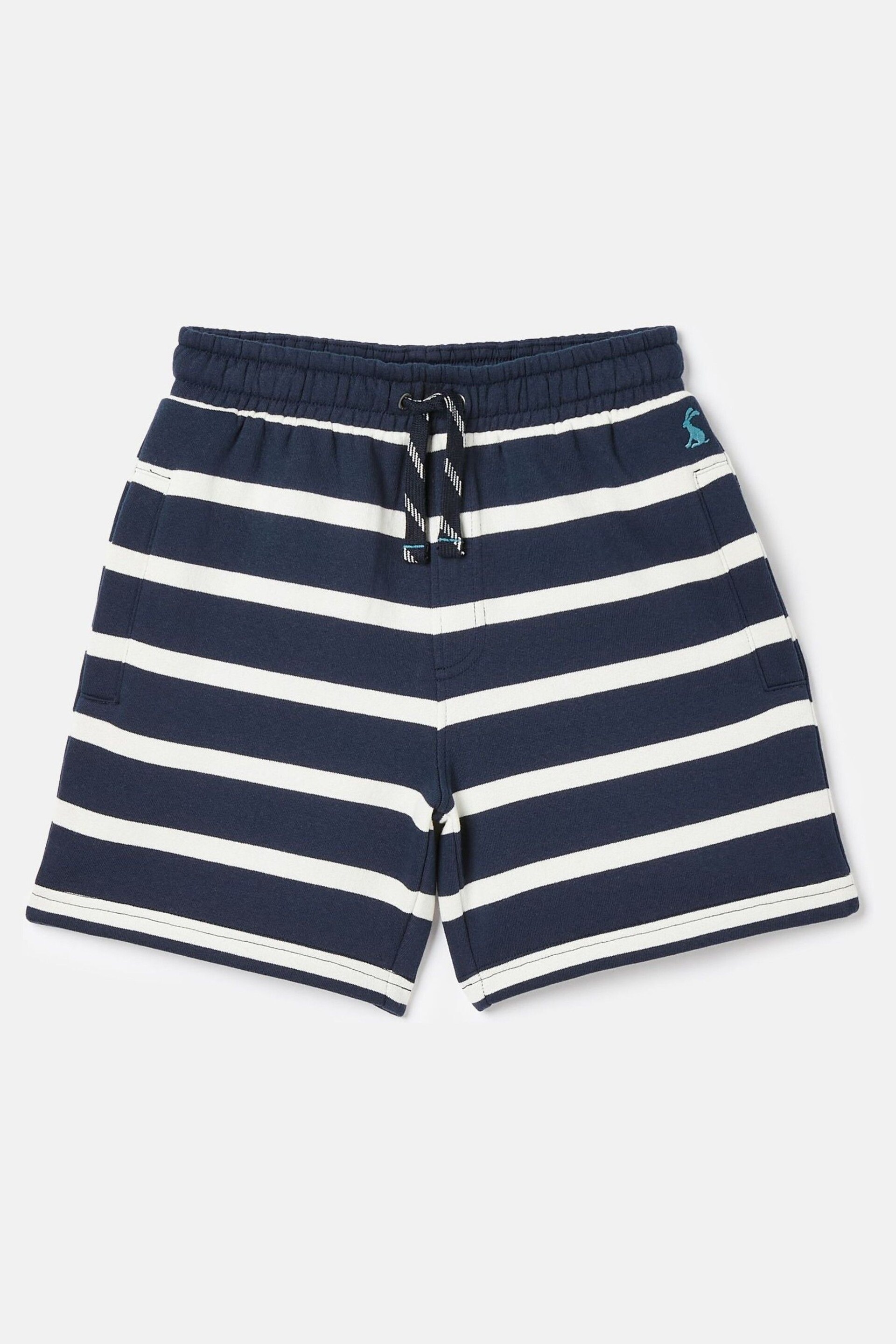 Joules Barton Navy & White Striped Jersey Shorts - Image 1 of 6