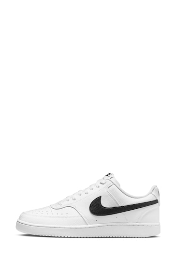 Nike White/Black Court Vision Low Trainers