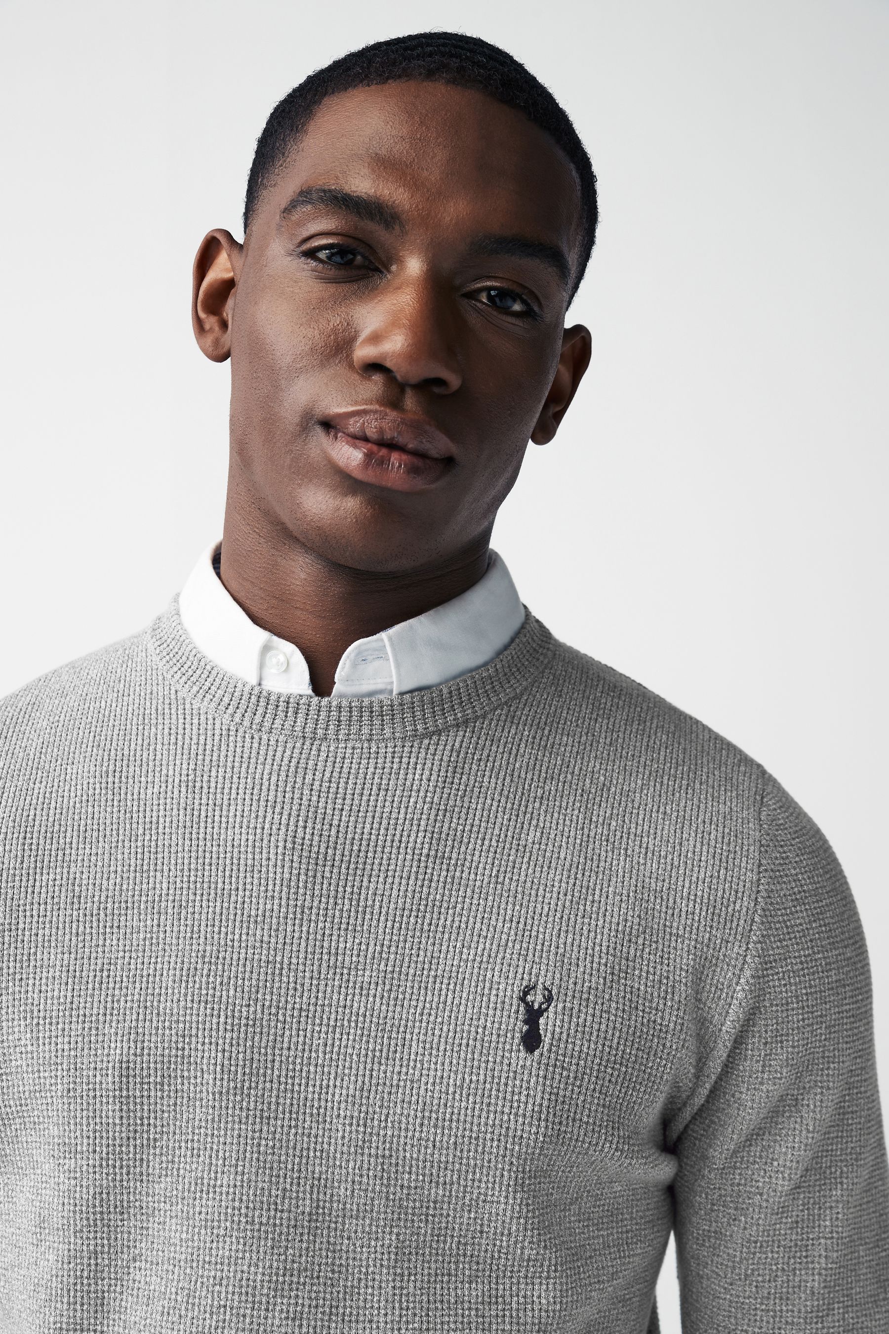 Mock collar shirt jumper deals