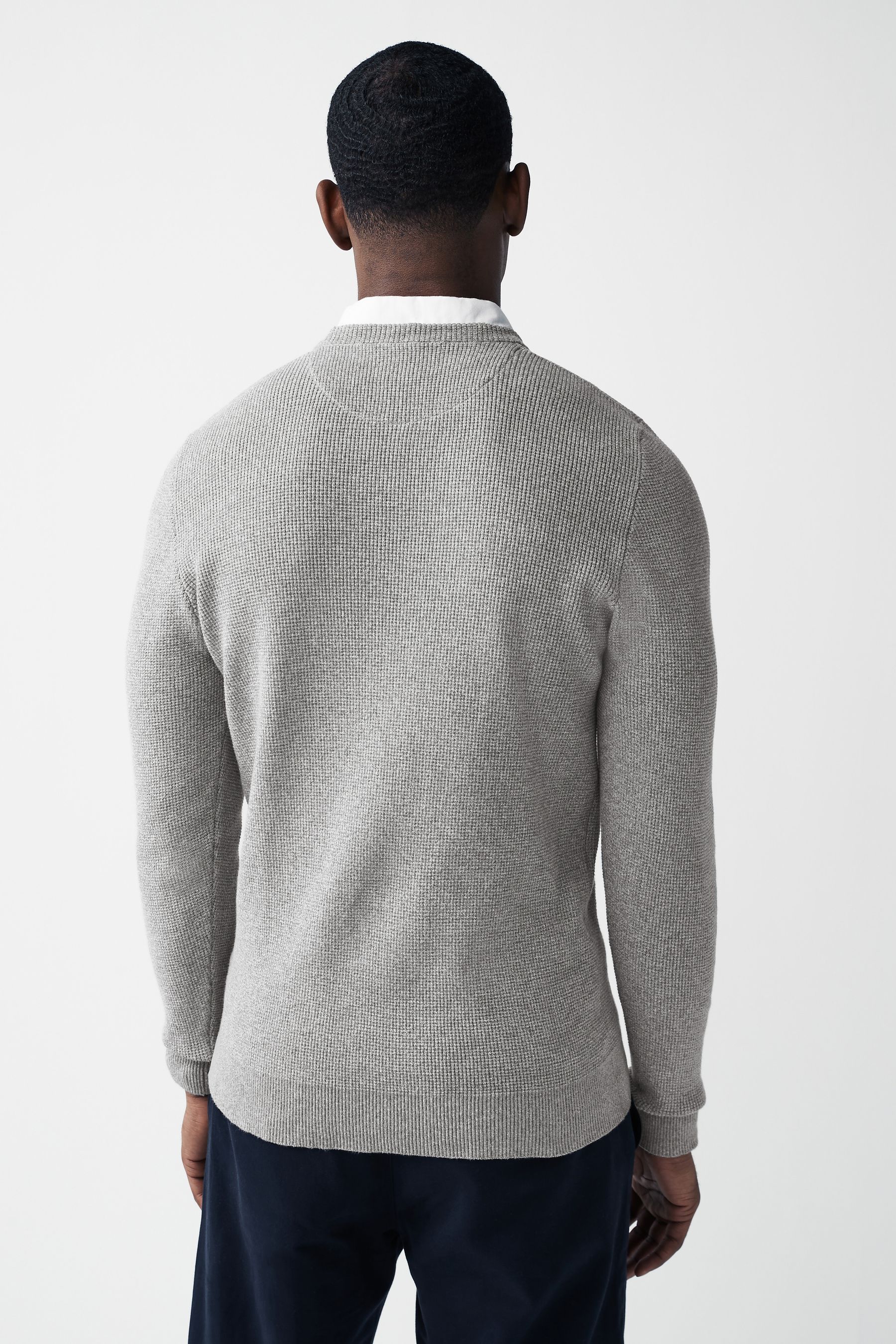 Jumper with shirt collar attached mens top