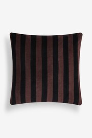 Brown Velvet Stripe 50 x 50cm Cushion - Image 2 of 5