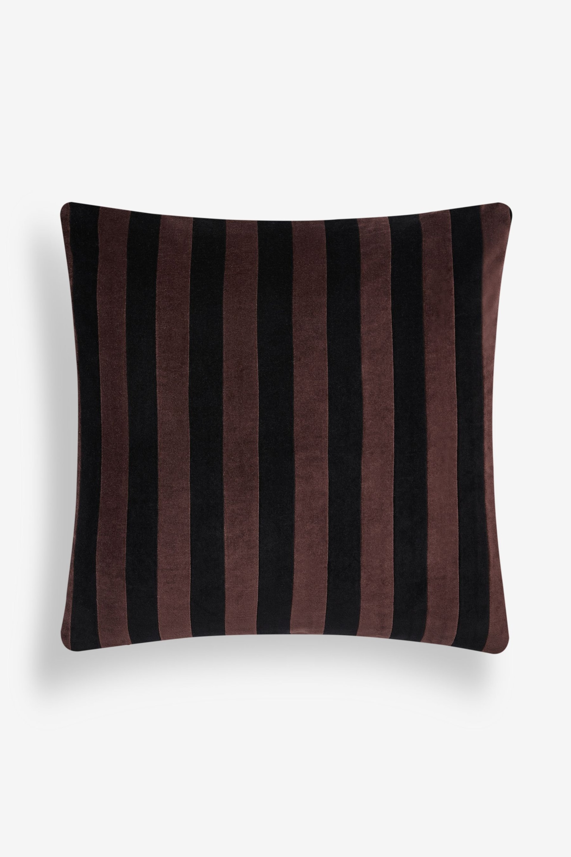 Brown Velvet Stripe 50 x 50cm Cushion - Image 2 of 5