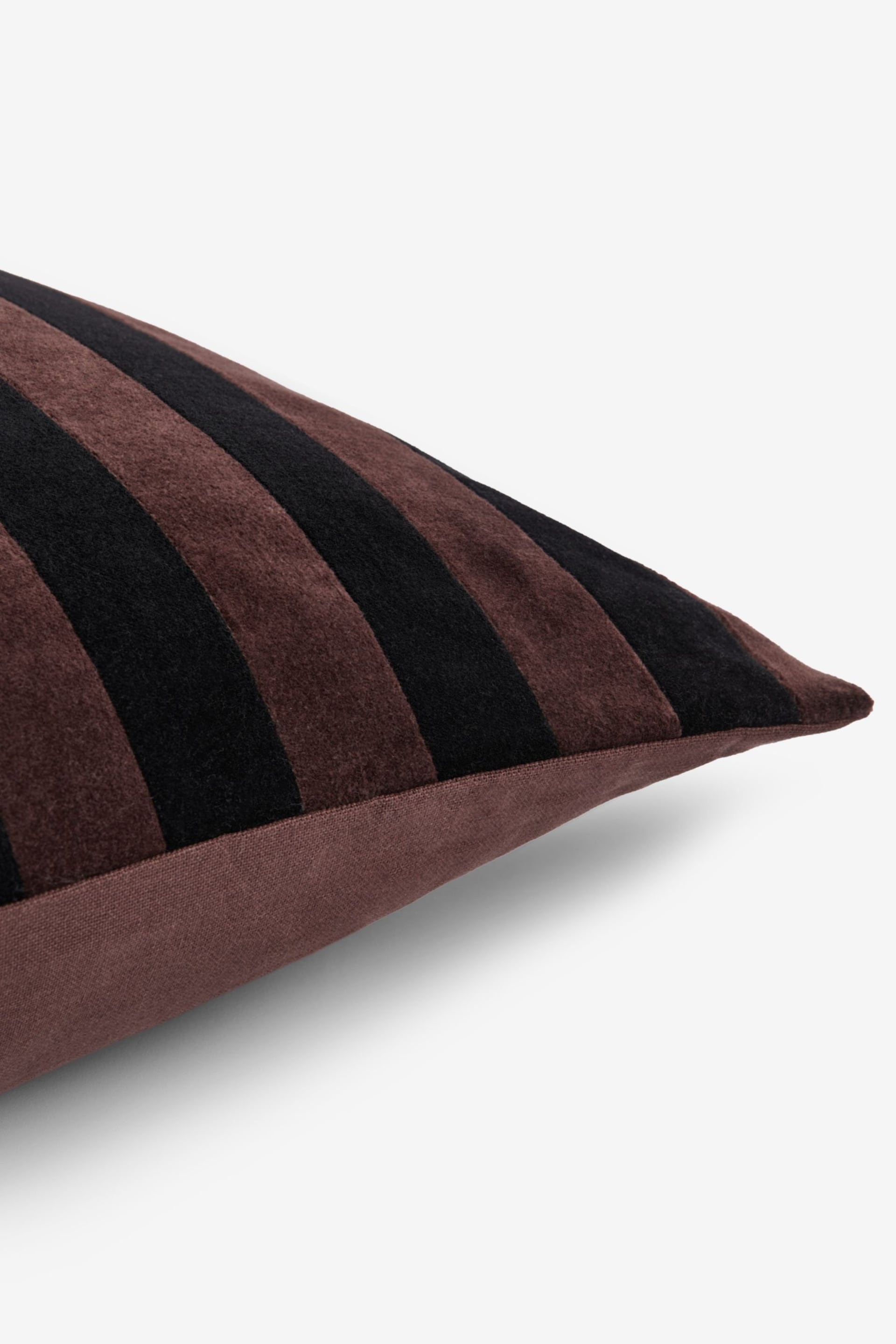 Brown Velvet Stripe 50 x 50cm Cushion - Image 5 of 5