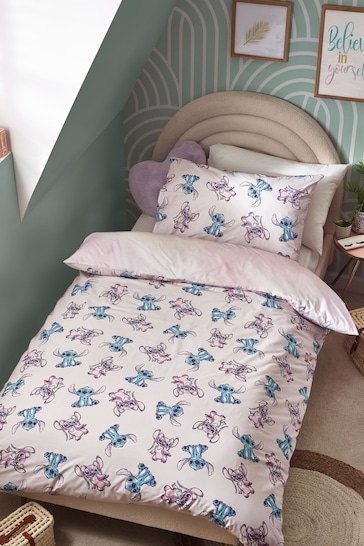 Lilo & Stitch Purple Reversible 100% Cotton Duvet Cover and Pillowcase Set