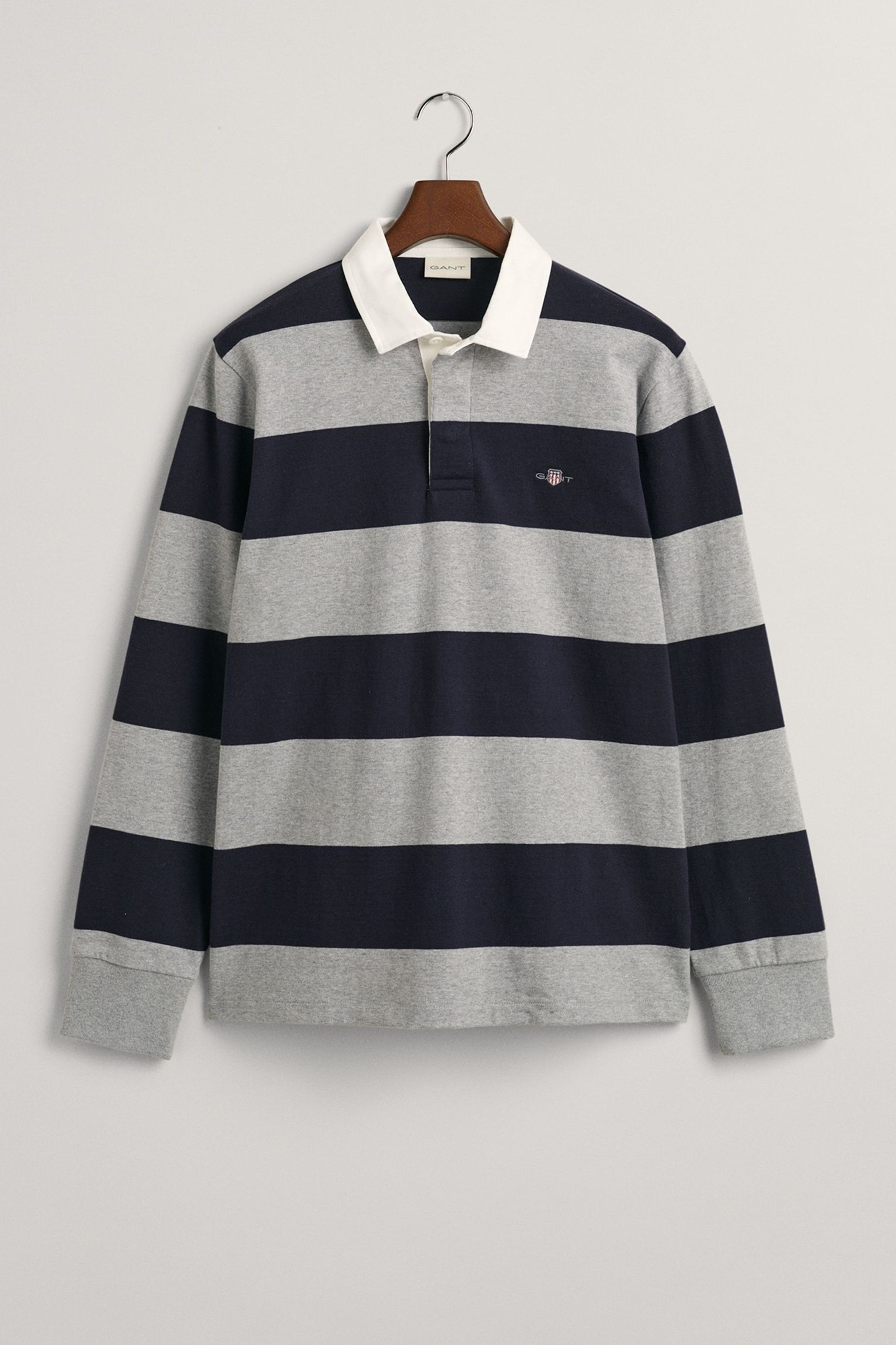Buy GANT Grey Shield Barstripe Rugby 100 Cotton Shirt from Next Canada