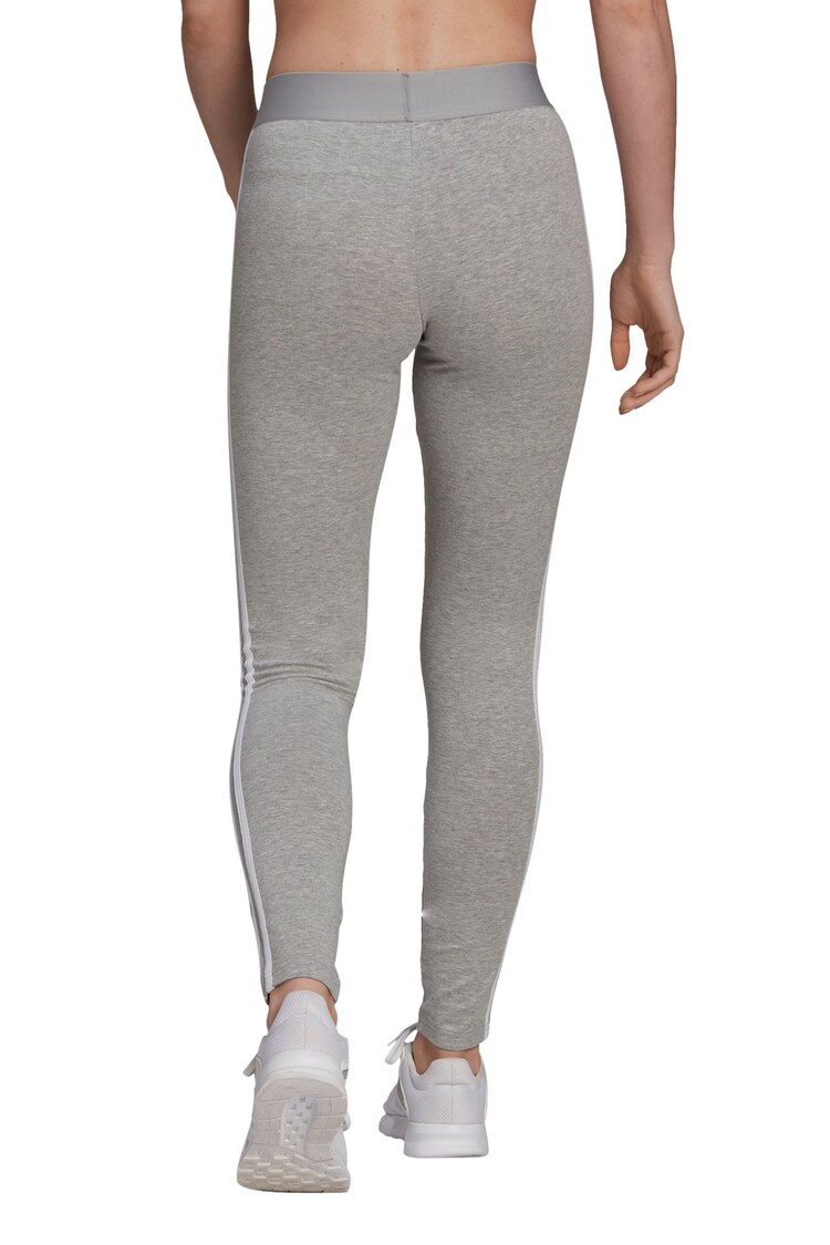 adidas Grey/White Sportswear 3 Stripes Leggings - Image 3 of 6