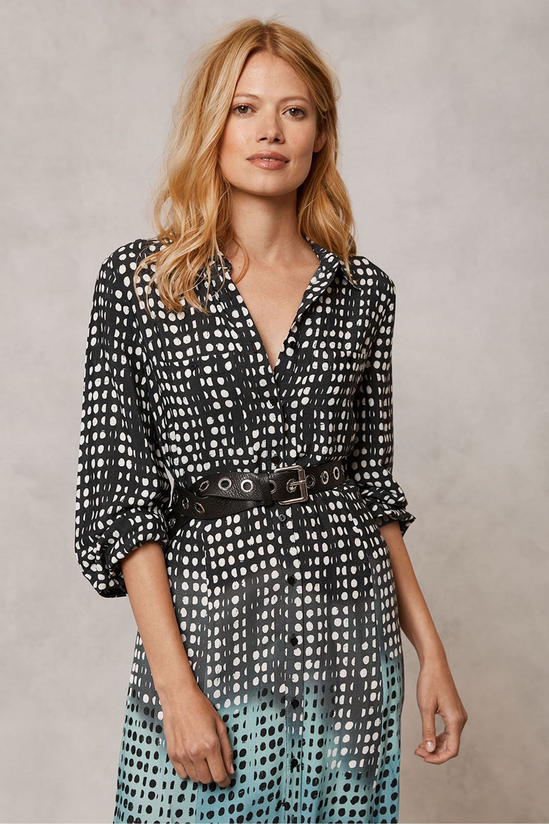 Buy Mint Velvet Blue Kiara Print Ombre Midi Dress from Next Luxembourg