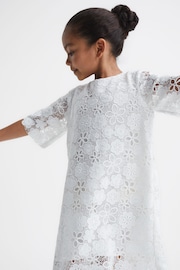 Reiss Ivory Susie Junior Lace T-Shirt Dress - Image 3 of 7