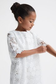 Reiss Ivory Susie Junior Lace T-Shirt Dress - Image 6 of 7