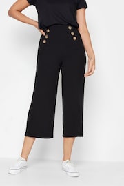 Long Tall Sally Black Button Crop Trousers - Image 1 of 4