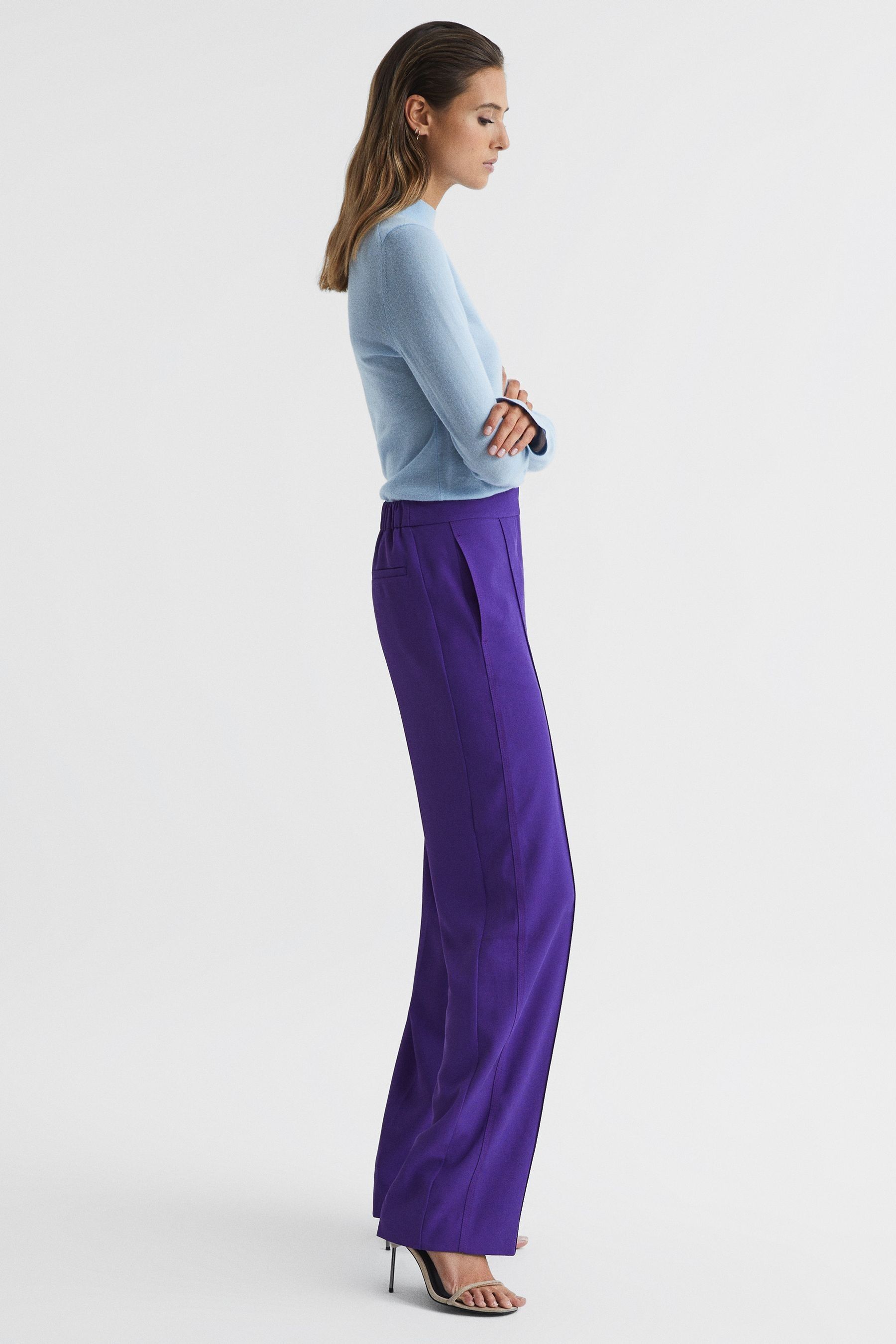 Buy Reiss Purple Aleah Petite Pull On Trousers from Next Luxembourg