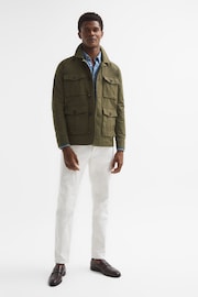 Reiss Khaki Hawke Four Pocket Field Jacket - Image 3 of 7