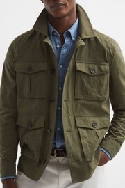 Reiss Khaki Hawke Four Pocket Field Jacket - Image 4 of 7