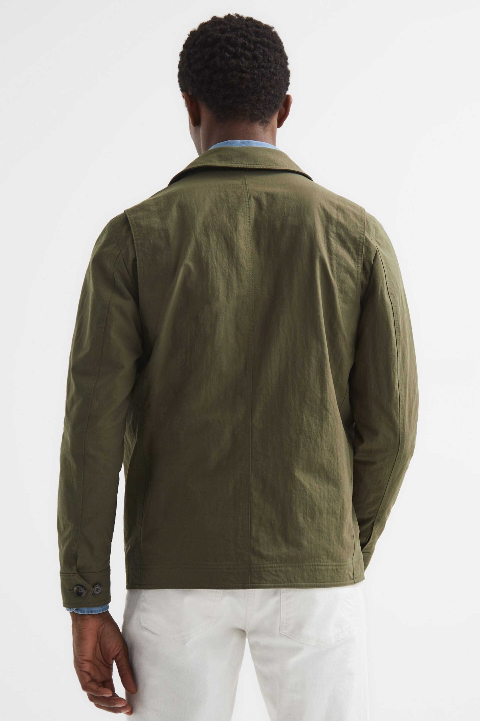 Reiss Khaki Hawke Four Pocket Field Jacket - Image 5 of 7