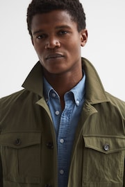 Reiss Khaki Hawke Four Pocket Field Jacket - Image 7 of 7