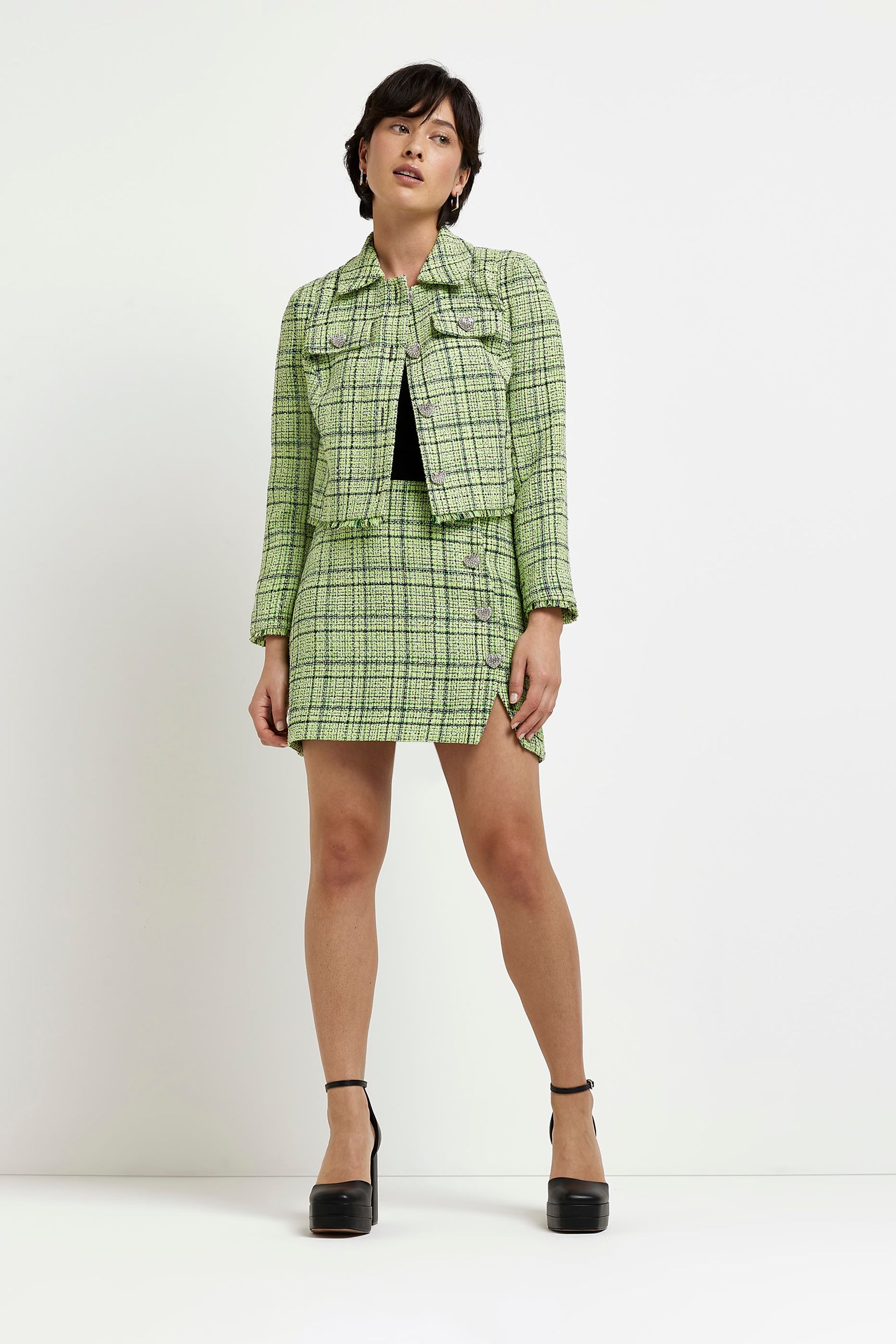 Lime green jacket river island hot sale