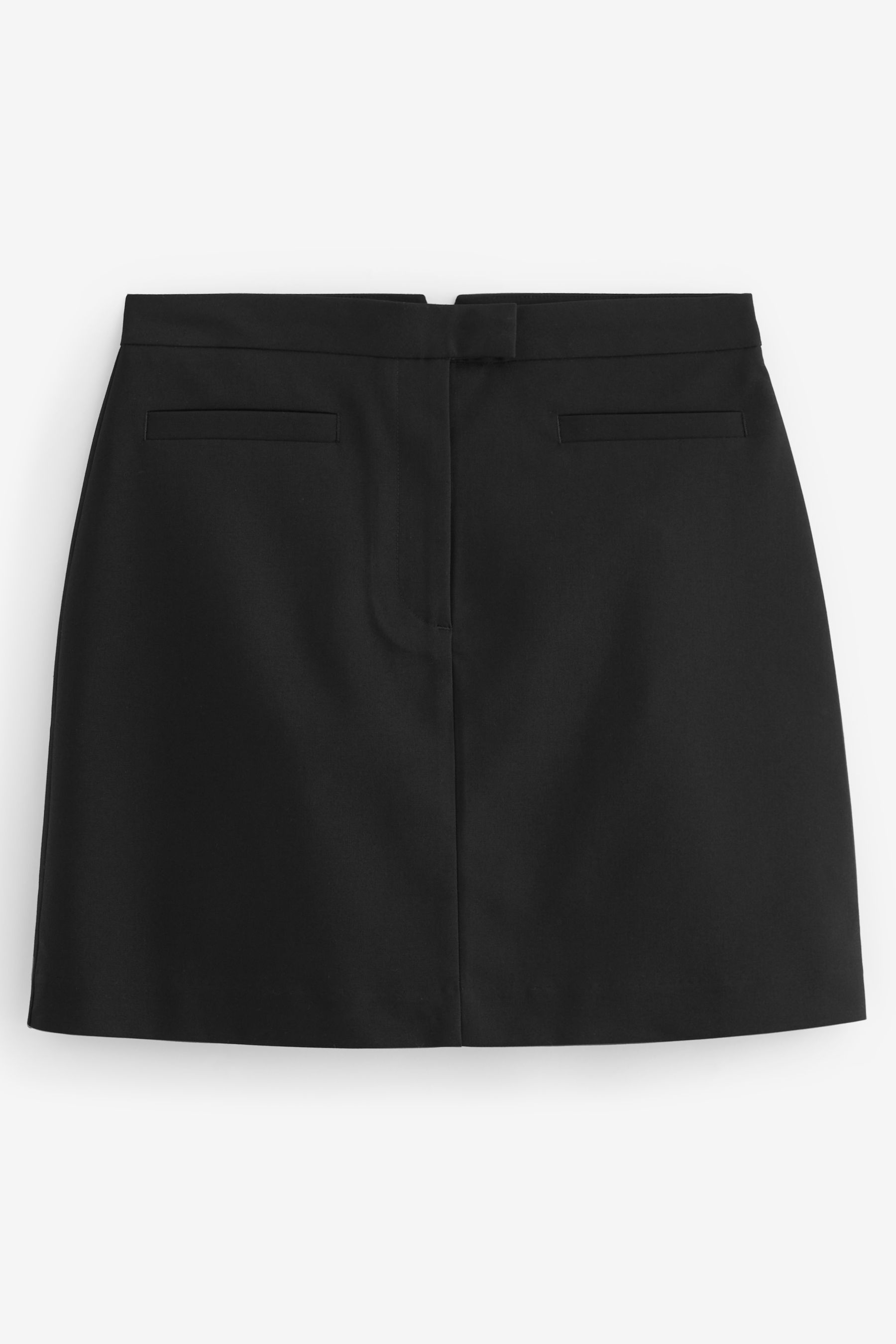 Black Tailored Stretch Mini Skirt