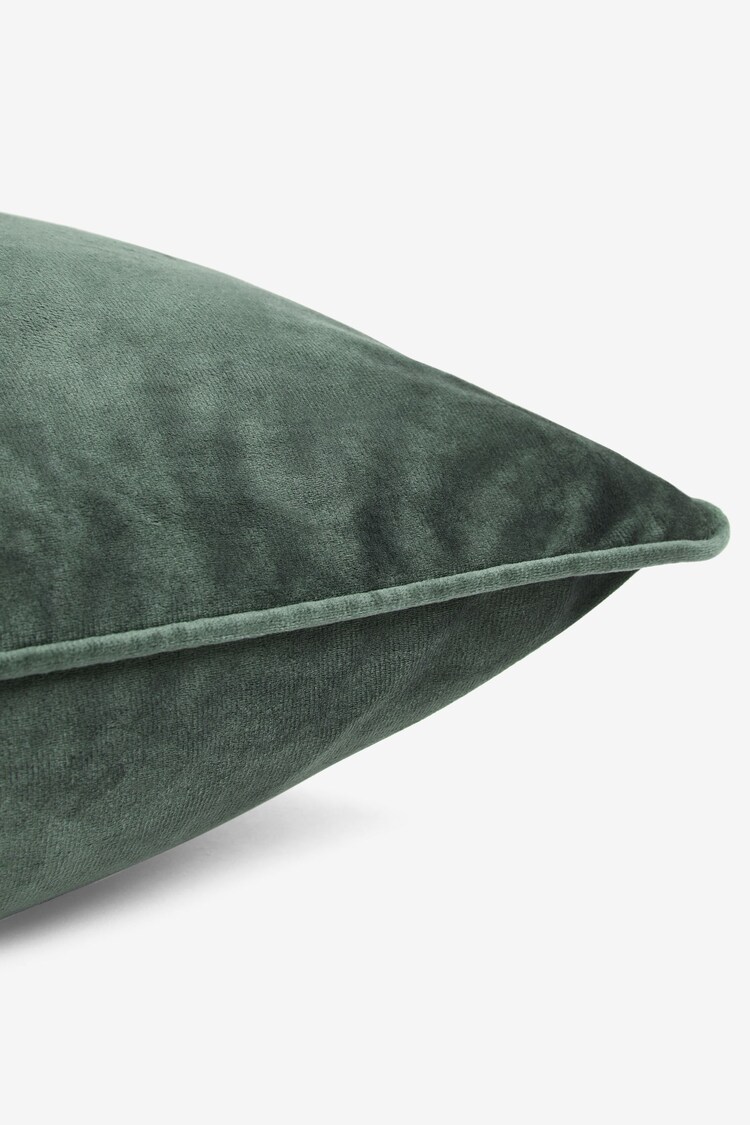 Dark Green 59 x 59cm Matte Velvet Cushion - Image 3 of 6