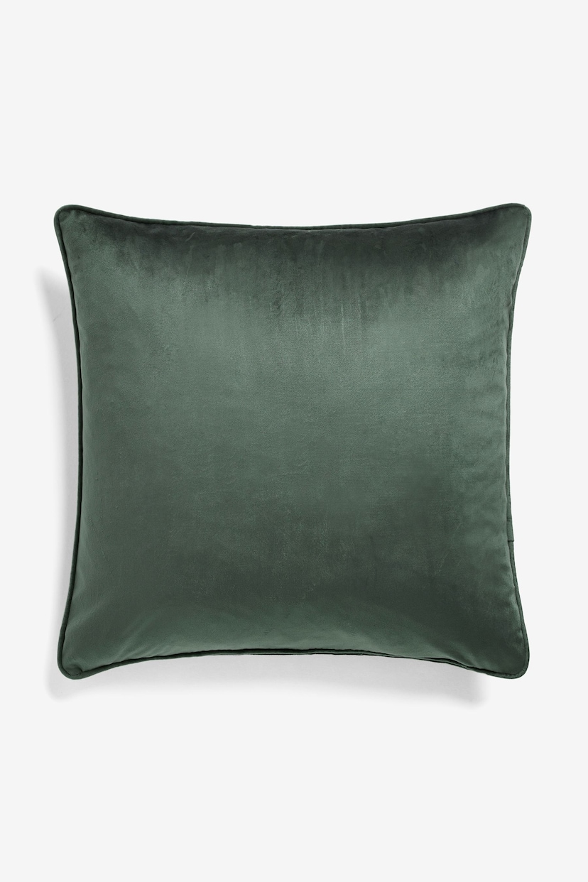 Dark Green 59 x 59cm Matte Velvet Cushion - Image 5 of 6