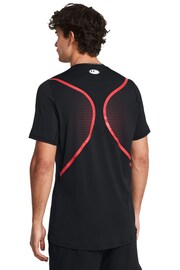 Under Armour Black/Red HeatGear Fitted Short Sleeve T-Shirt - Image 2 of 4