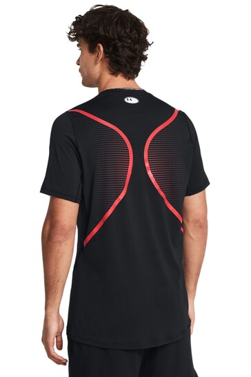 Under Armour Black/Red HeatGear Fitted Short Sleeve T-Shirt