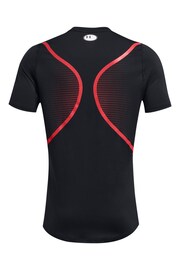 Under Armour Black/Red HeatGear Fitted Short Sleeve T-Shirt - Image 4 of 4