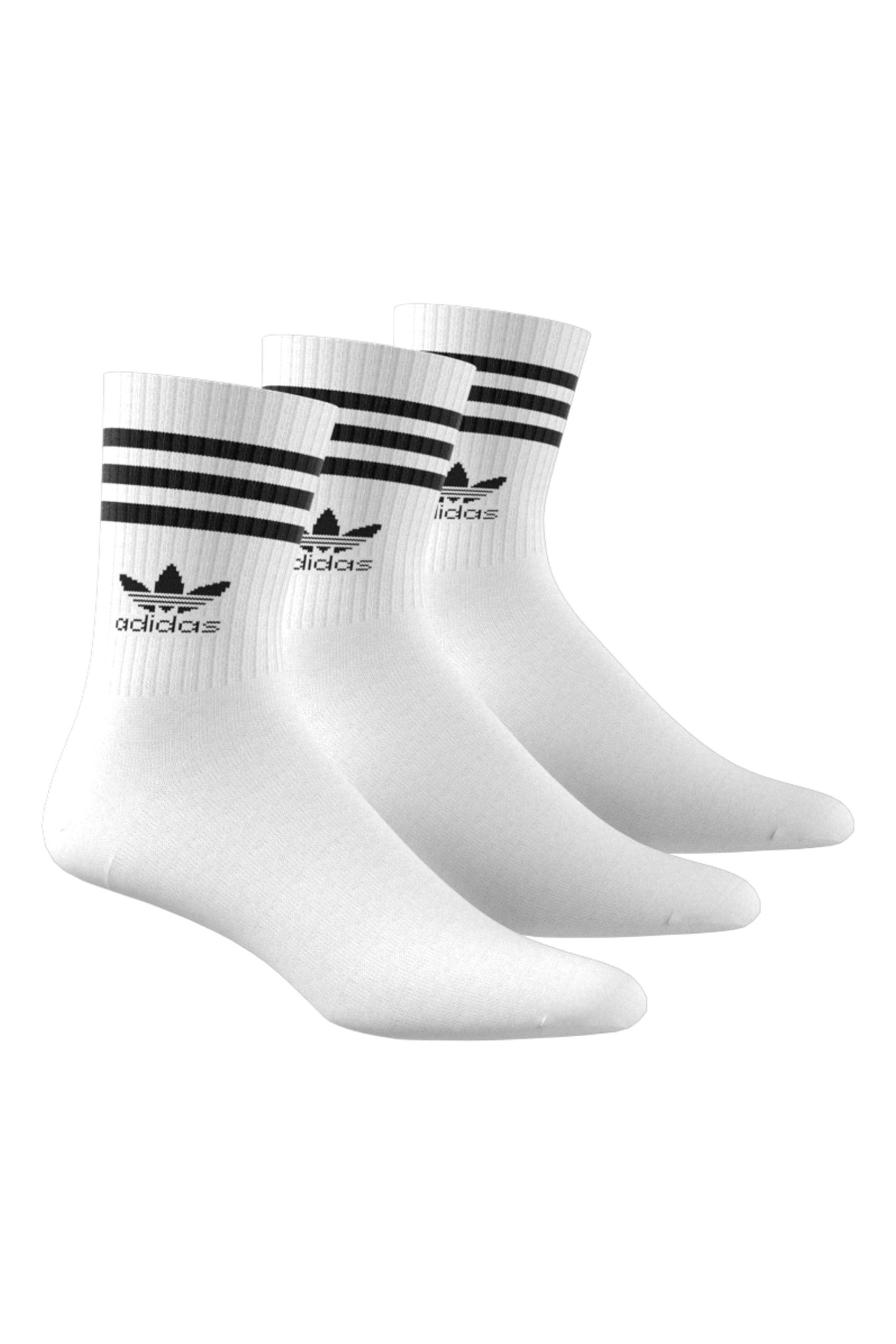Adidas Originals Mid Cut Crew Socks 3 Pairs Colour White Size M