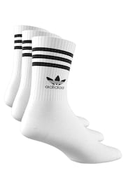adidas Originals White Mid Cut Crew Socks 3 Pack - Image 3 of 8