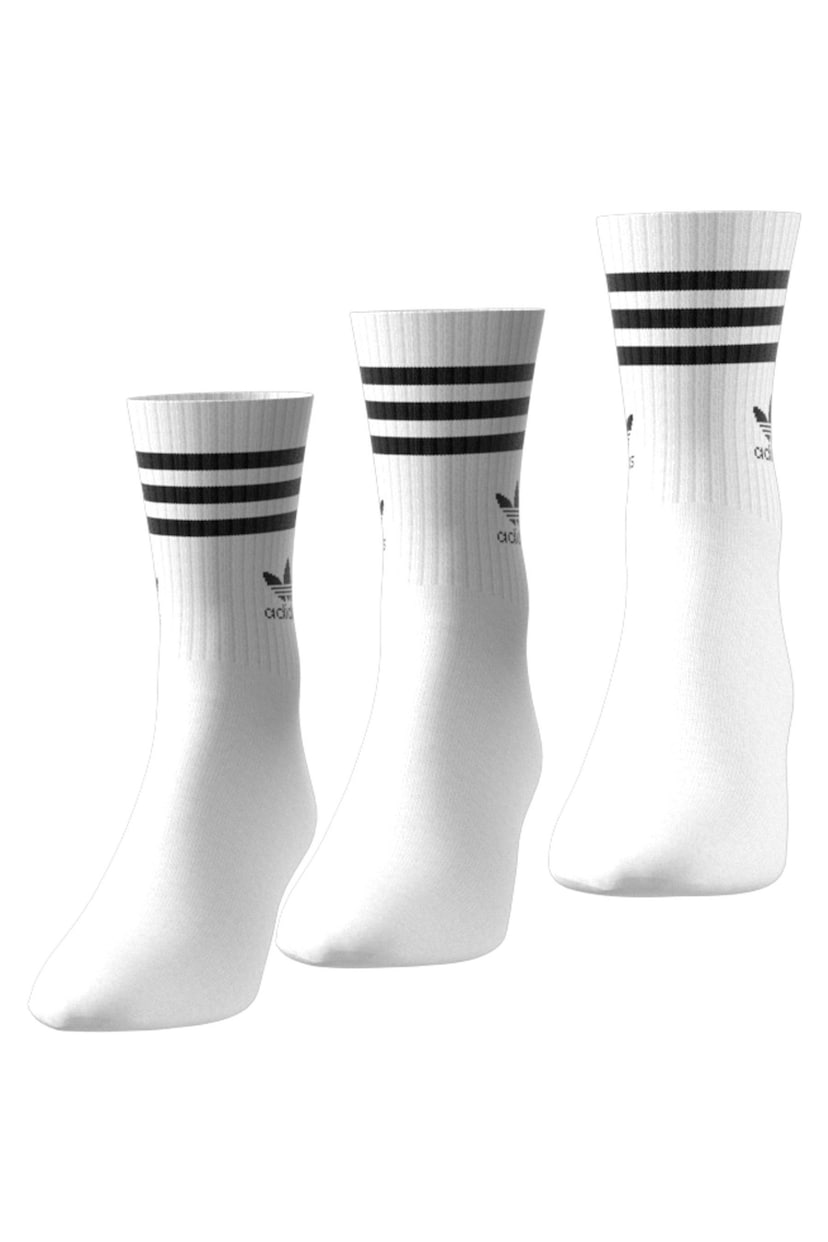 adidas Originals White Mid Cut Crew Socks 3 Pack - Image 6 of 8