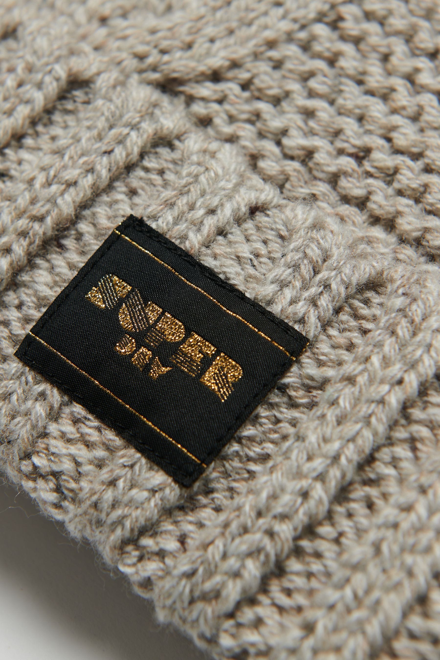 Buy Superdry Grey Cable Knit Bobble hat from the Next UK online shop
