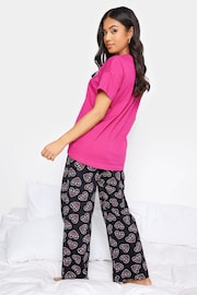 PixieGirl Petite Pink Fairisle Heart Wide Leg Pyjamas Set - Image 2 of 5