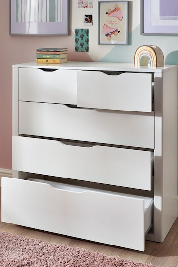 White Compton Kids 5 Drawer Chest of Drawers