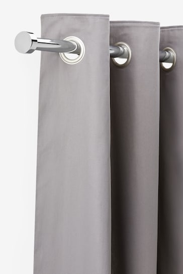Chrome Stud Finial Extendable 28mm Curtain Pole Kit