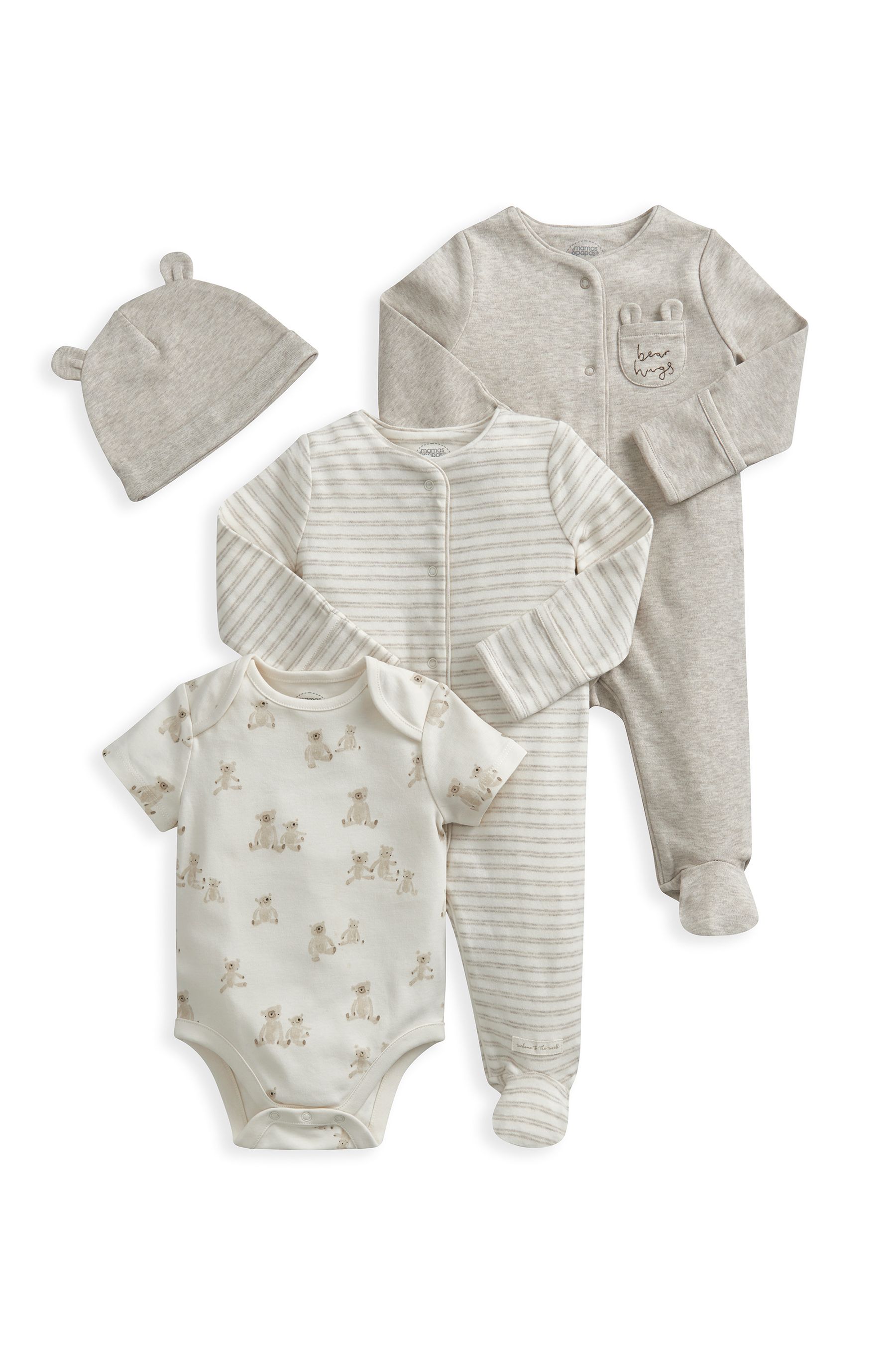 Mamas Papas 4 Piece Bear Hug Teddy Starter Brown Set