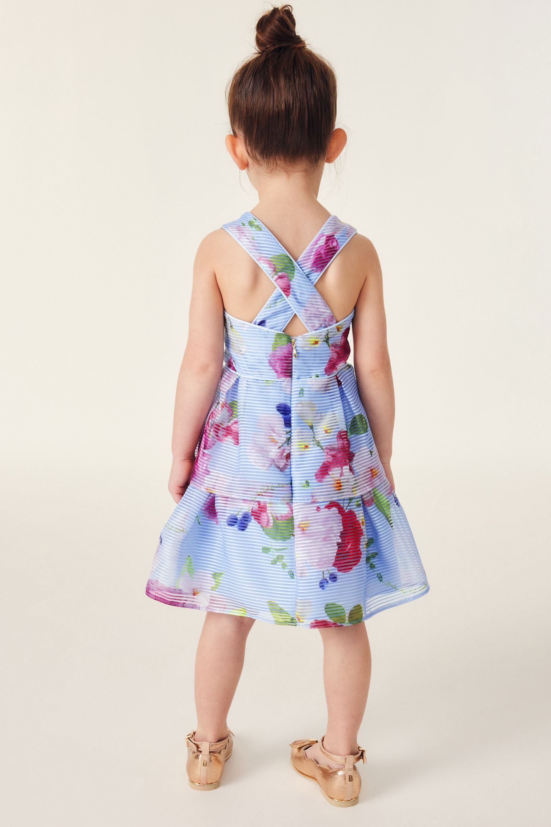 Baker by Ted Baker Blue Floral Striped Dress