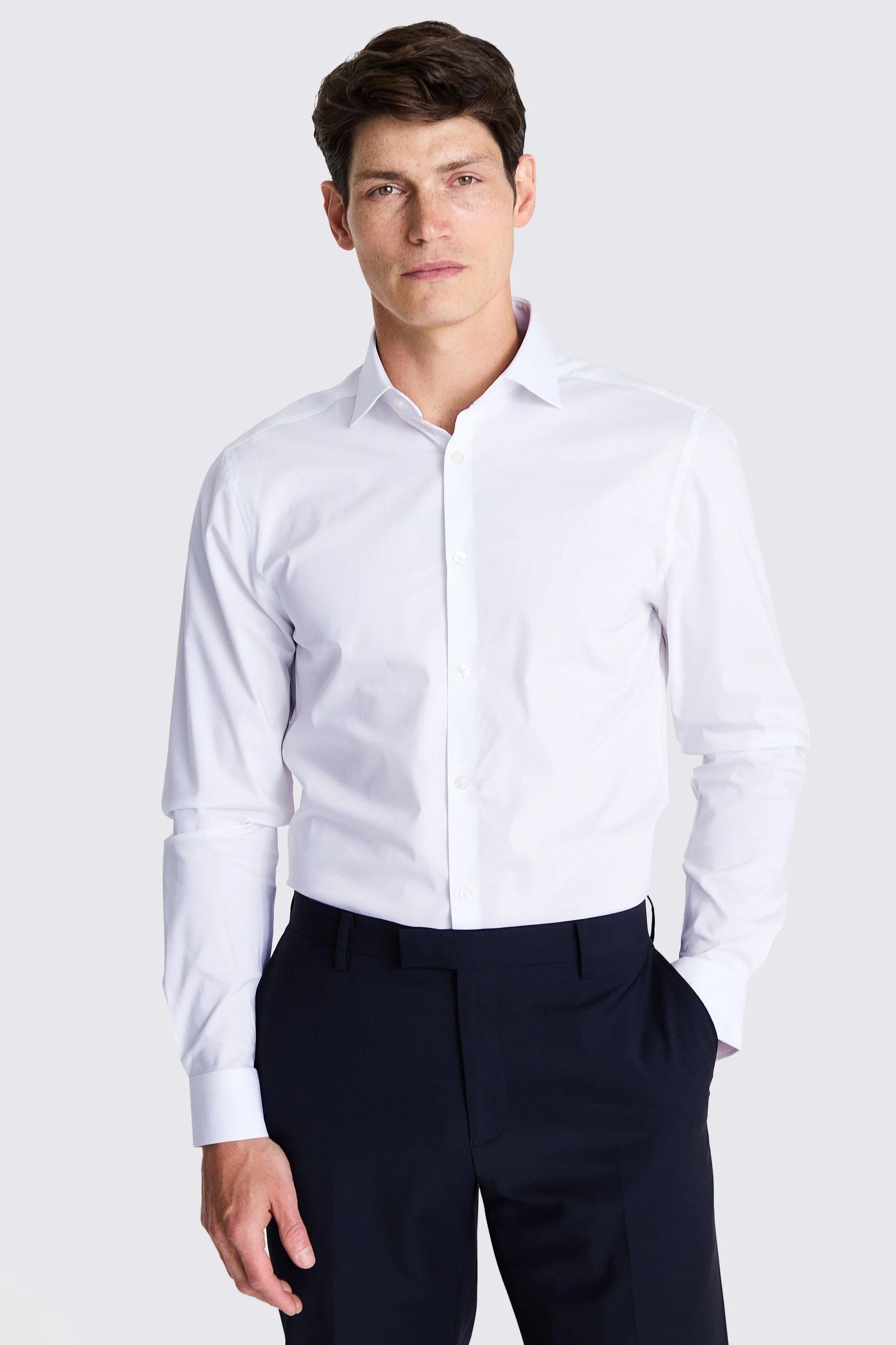 Slim fit discount white dress shirt