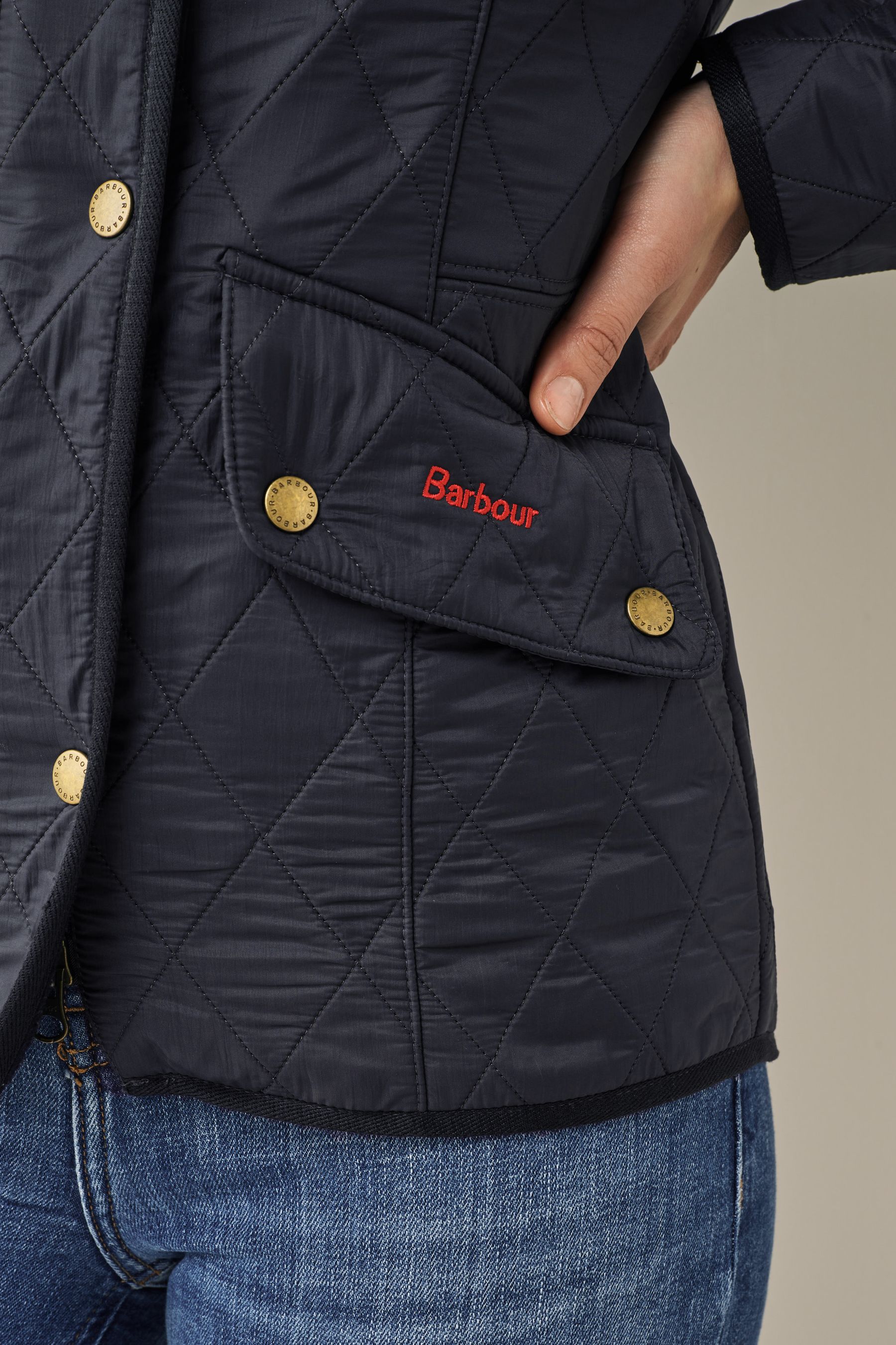 Barbour cavalry clearance polarquilt navy