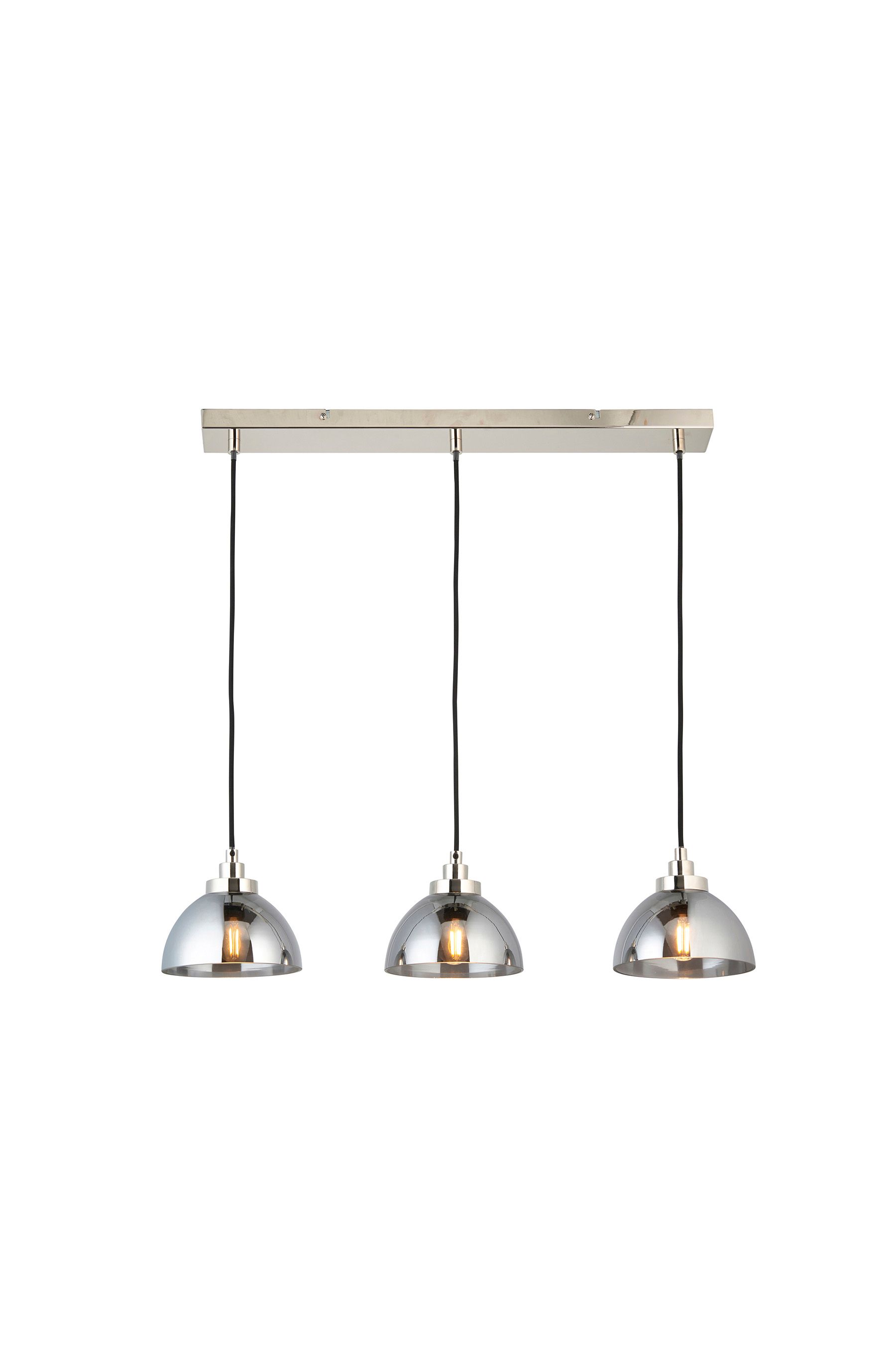 Gallery Home Silver Cambell 3 Bulb Pendant Ceiling Light