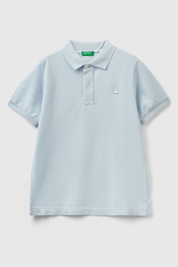 Benetton Classic Blue Logo Polo Shirt