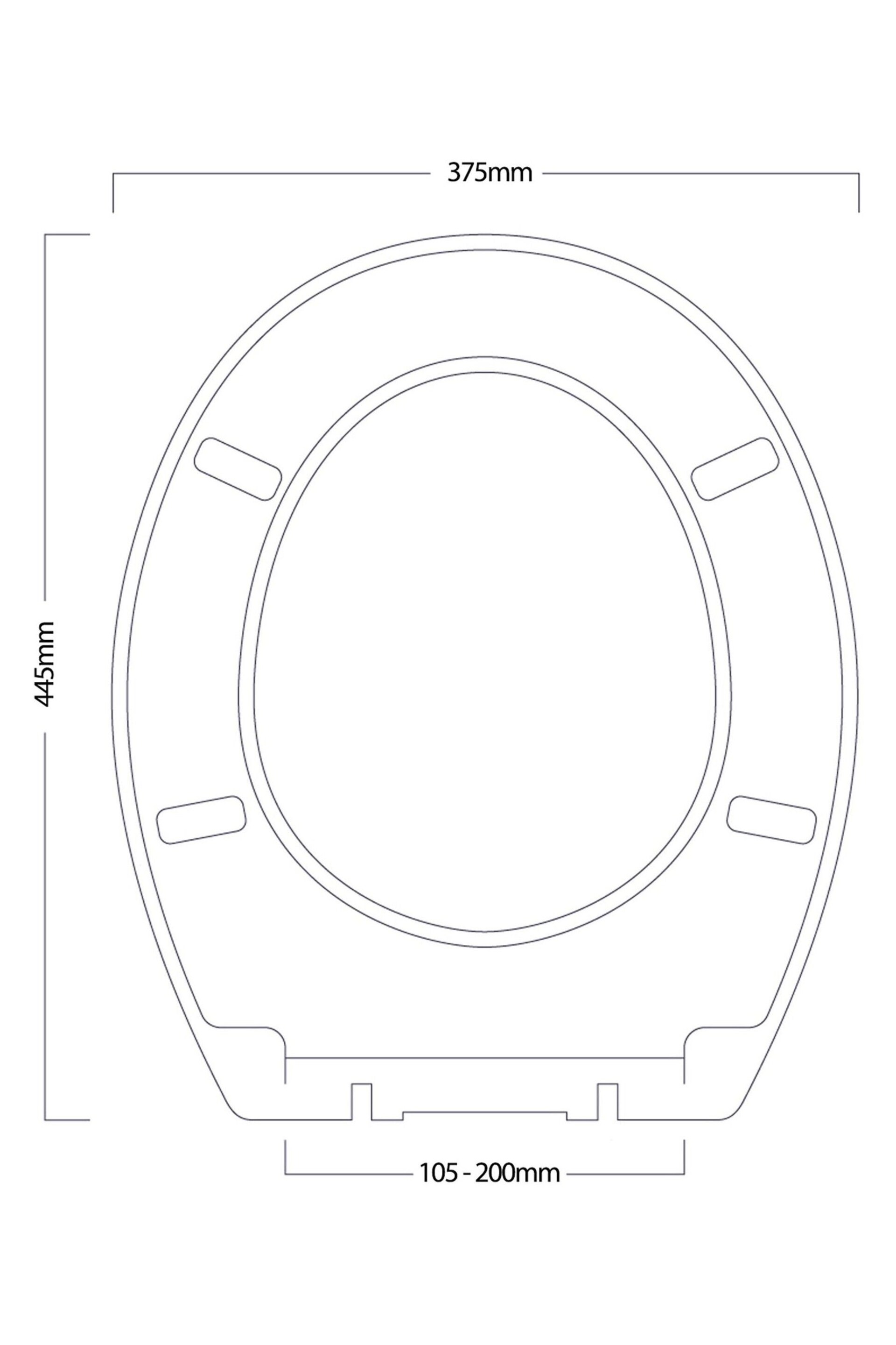 Showerdrape Grey Norfolk Soft Close Wooden Toilet Seat - Image 4 of 4
