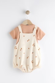 Cream Peach Dungarees And Bodysuit Baby Set (0mths-2yrs) - Image 4 of 9