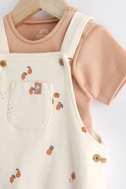 Cream Peach Dungarees And Bodysuit Baby Set (0mths-2yrs) - Image 6 of 9