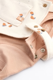 Cream Peach Dungarees And Bodysuit Baby Set (0mths-2yrs) - Image 8 of 9