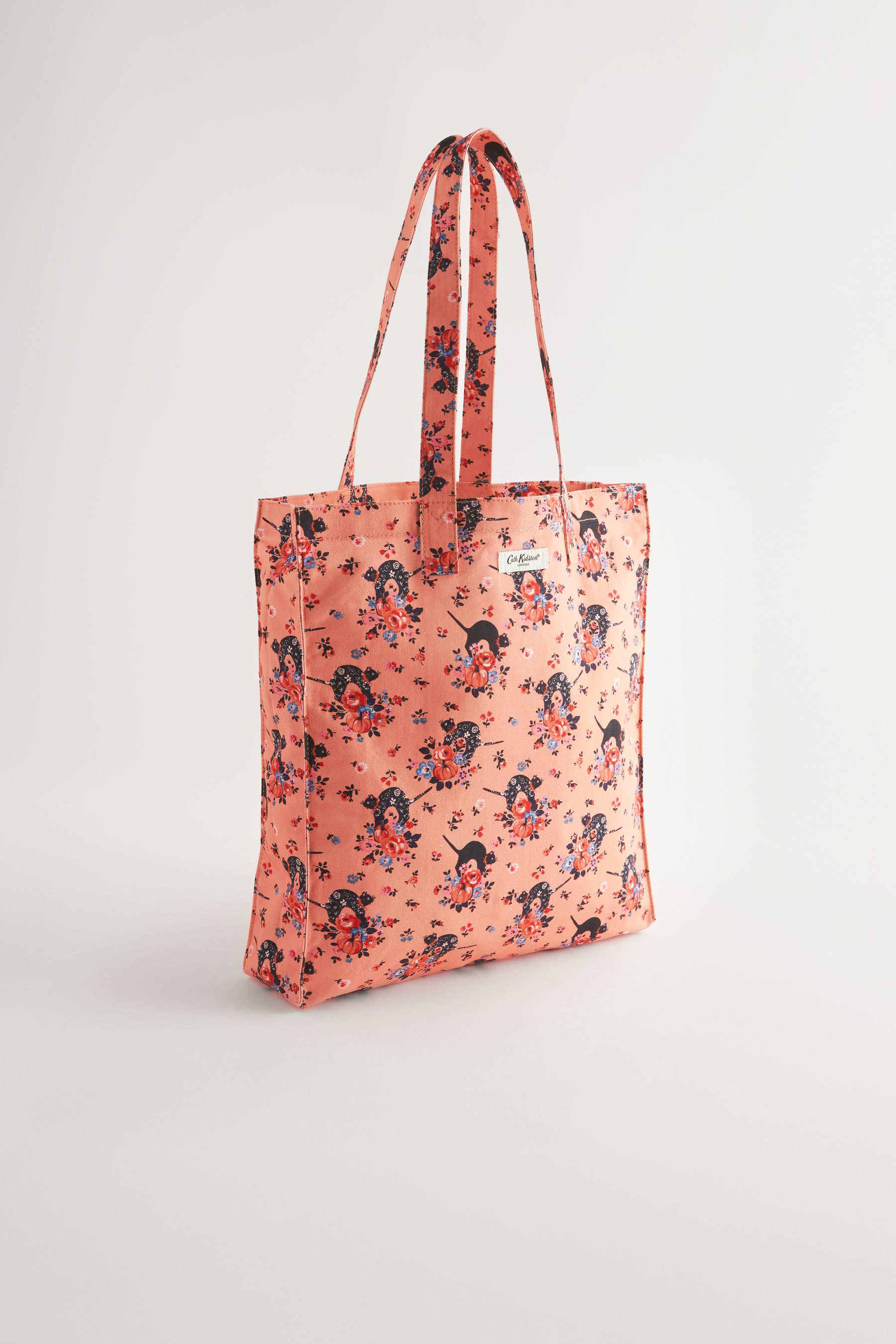 Cath Kidston Orange Scaredy Cat Large 100 Cotton Coated Bookbag
