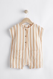 Rust/White Stripe Baby Woven Romper (0mths-2yrs) - Image 5 of 11