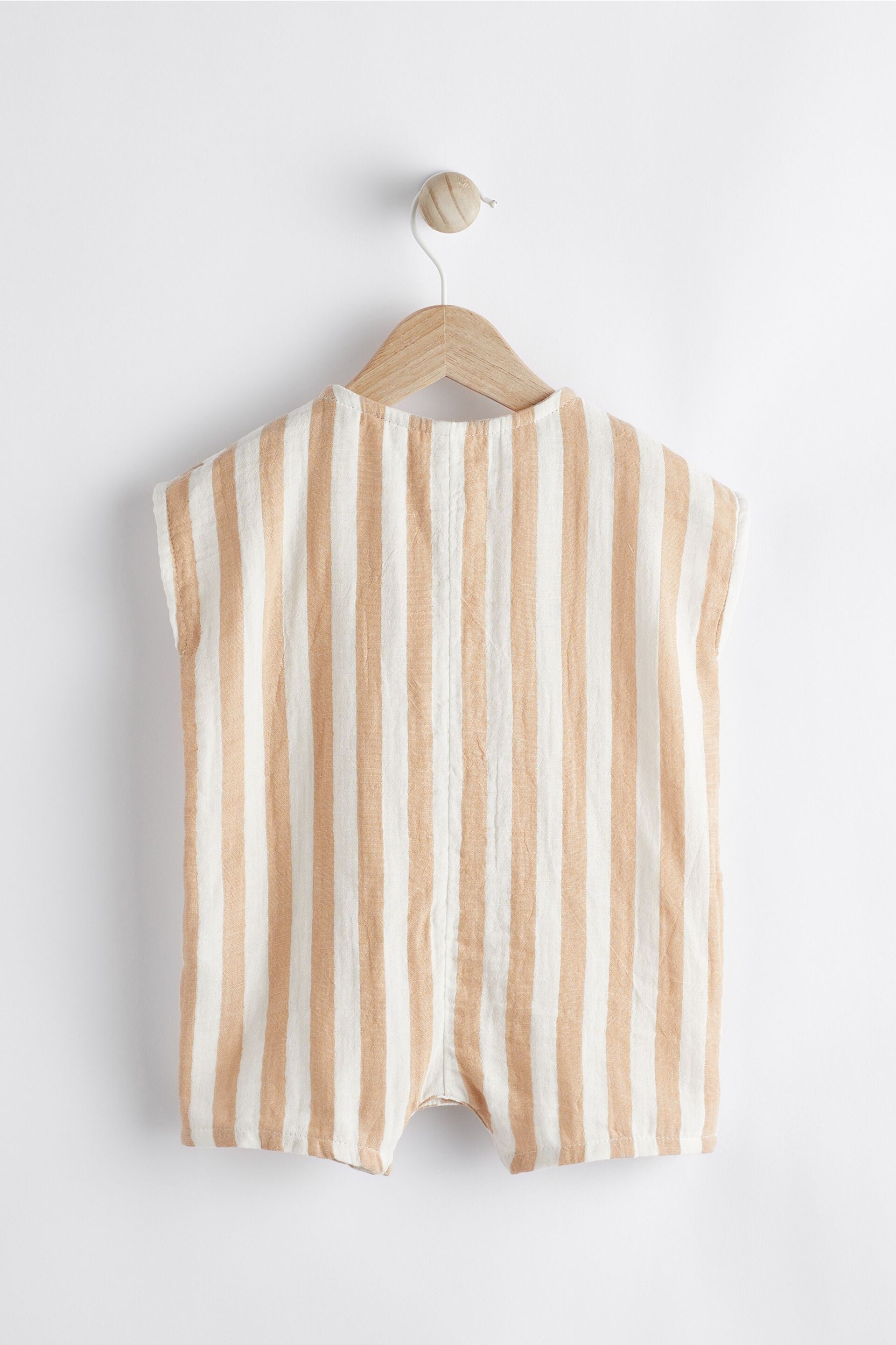 Rust/White Stripe Baby Woven Romper (0mths-2yrs) - Image 6 of 11